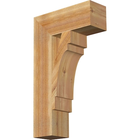 Ekena Millwork Merced Block Rough Sawn Bracket, Western Red Cedar, 6"W x 18"D x 30"H BKT06X18X30MRC05RWR